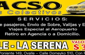 La imagen 1 de la Empresa TACSO TAXIS COLECTIVOS Transportes en Ovalle CO