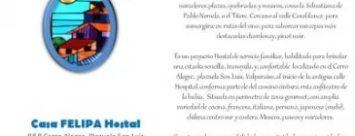 La imagen 3 de la Empresa B&B CASA FELIPA Viajeros Estadía Largas en Valparaíso VS